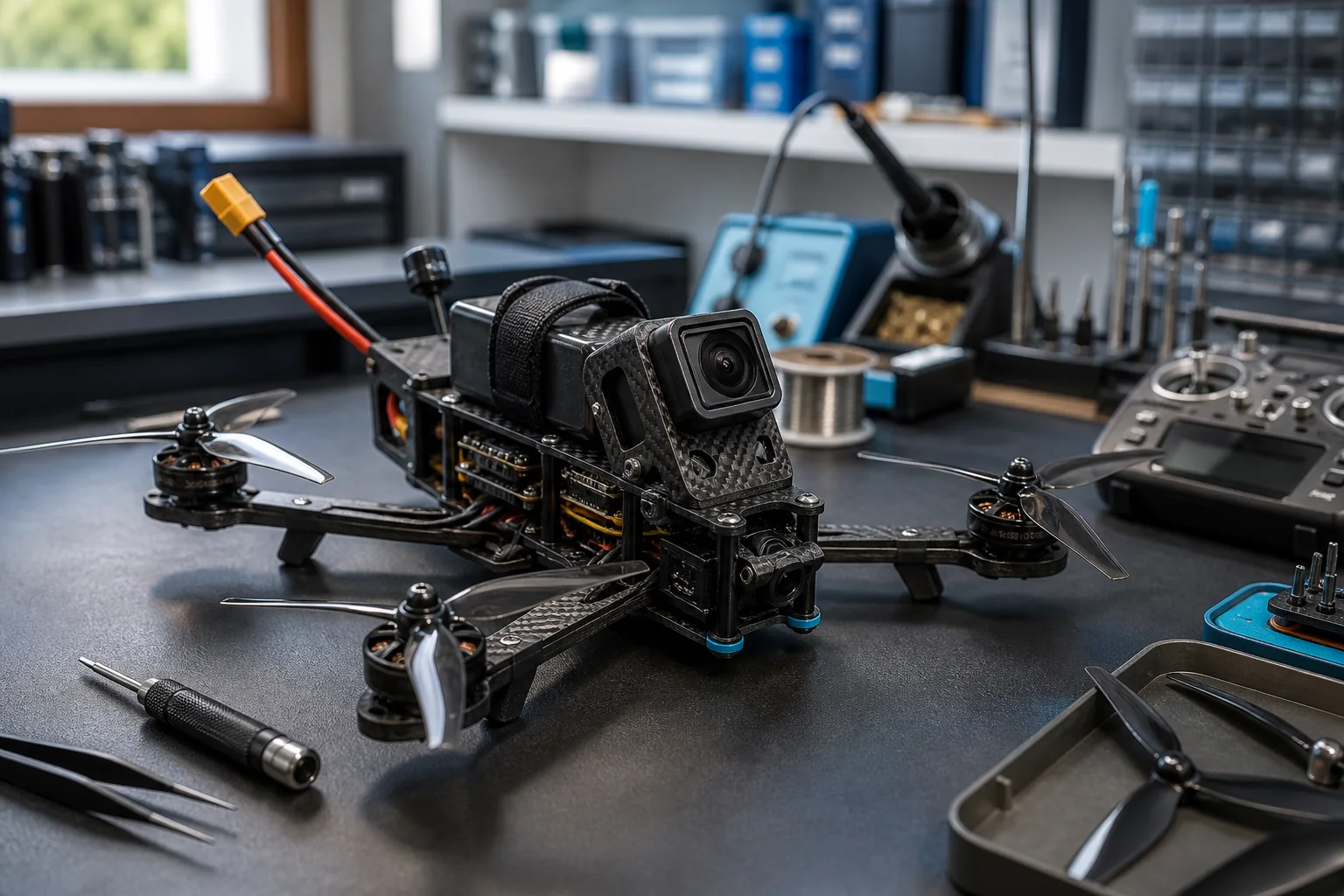 Custom FPV drone electronics and assembly